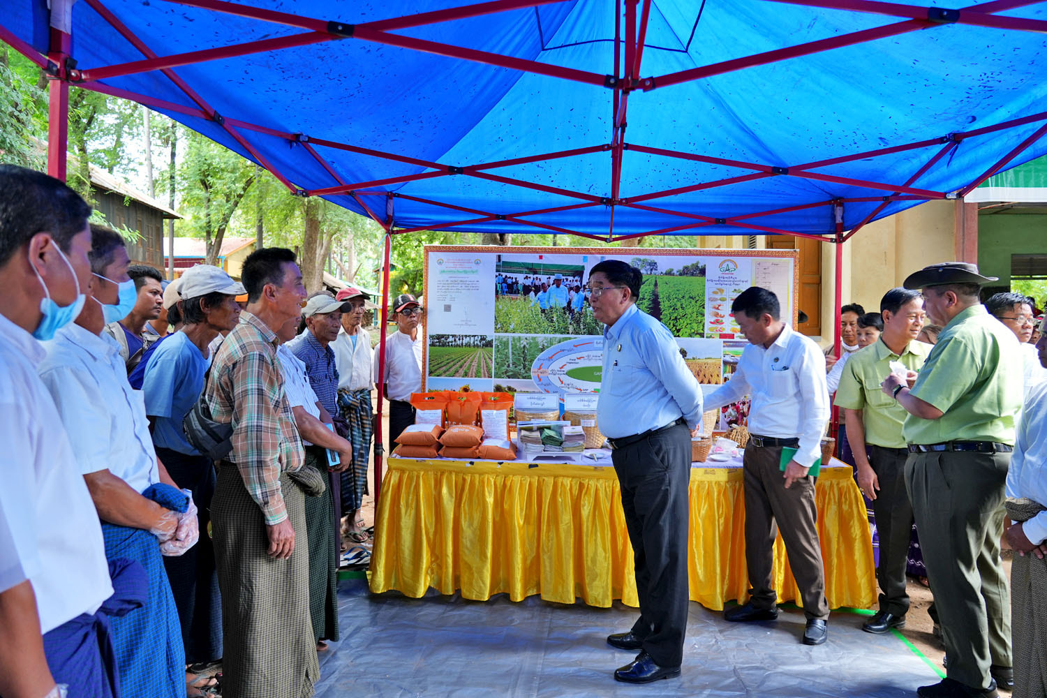 မကွေးတိုင်းဒေသကြီးဝန်ကြီးချုပ် ဦးတင့်လွင် ဒေသတွင်း စိုက်ပျိုးစွမ်းအား မြှင့်တင်ရေးနှင့် သီးနှံစိုက် စွမ်းအားတိုးတက်မြှင့်မားရေး မင်းဘူး(စကု)မြို့နယ်ရှိ ဒေသခံတောင်သူများနှင့် တွေ့ဆုံ